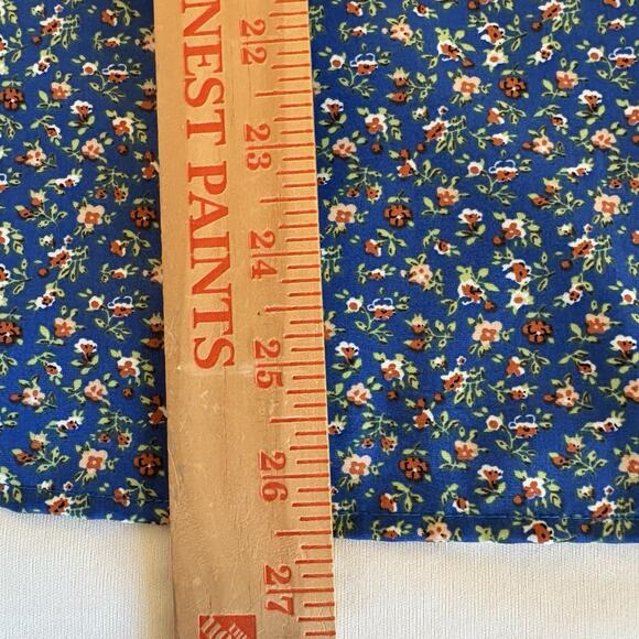 BTFBM Blue Floral High Neck Short Sleeve Blouse Size Large Ruffled Sleeves - Picture 13 of 13